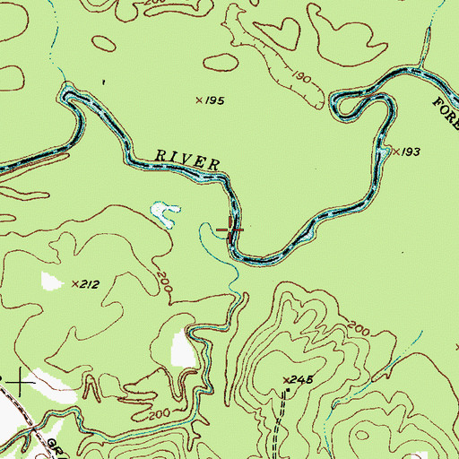 Topographic Map of Sikes Creek, TX