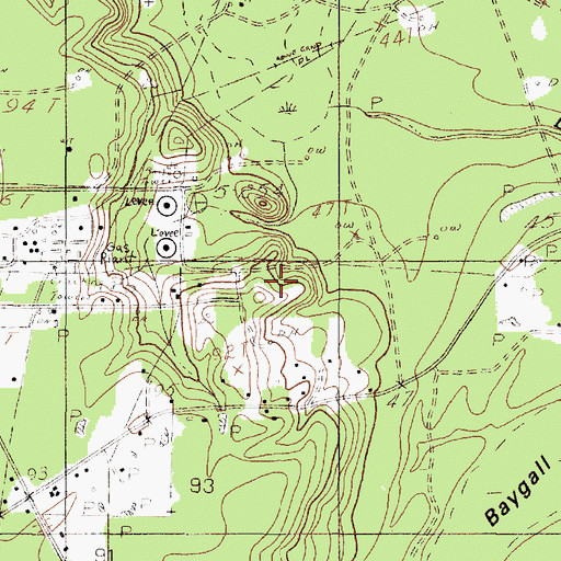 Topographic Map of Silsbee Oil Field, TX