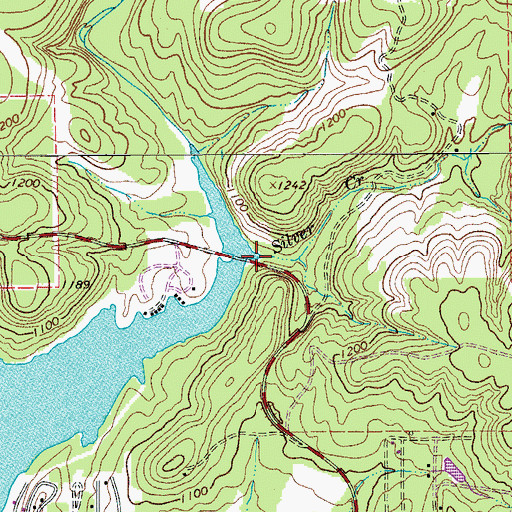 Topographic Map of Silver Creek, TX