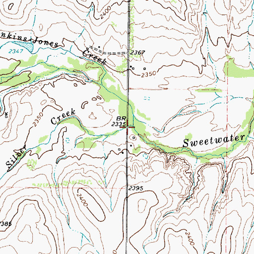 Topographic Map of Silver Creek, TX