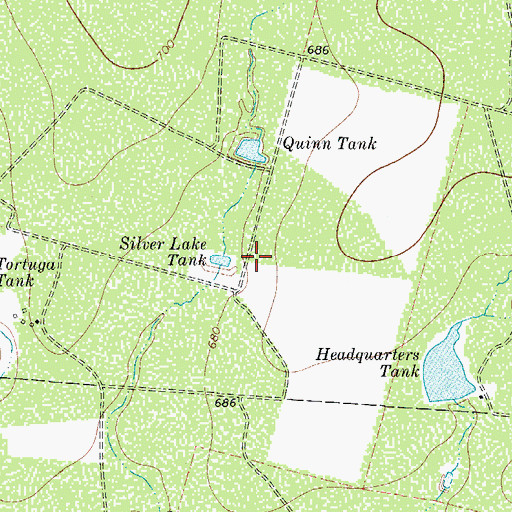 Topographic Map of Silver Lake Tank, TX
