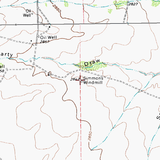 Topographic Map of Simmons Windmill, TX