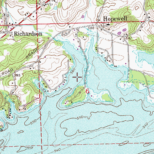 Topographic Map of Anderson Cove, AL