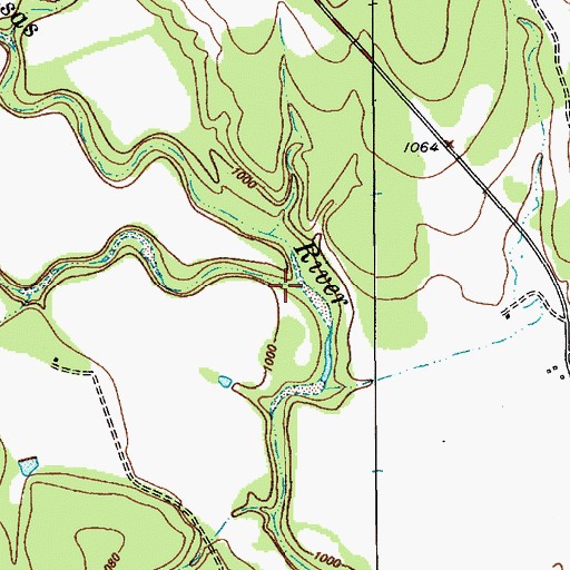 Topographic Map of Simms Creek, TX