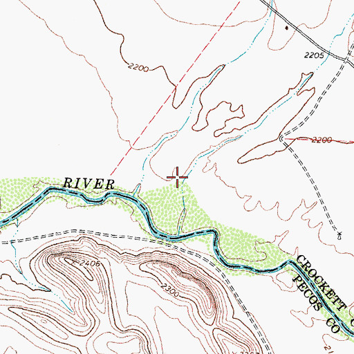 Topographic Map of Simpson Canyon, TX