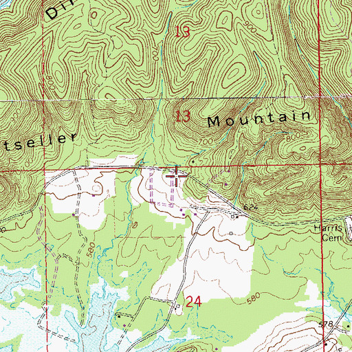 Topographic Map of Antioch Estates, AL