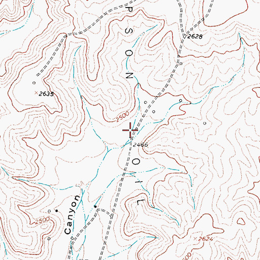 Topographic Map of Simpson Oil Field, TX
