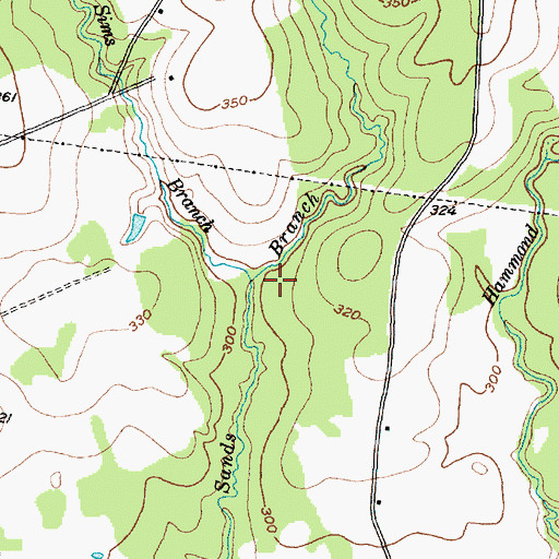 Topographic Map of Sims Branch, TX