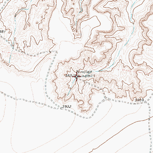 Topographic Map of Sinclair Windmill, TX