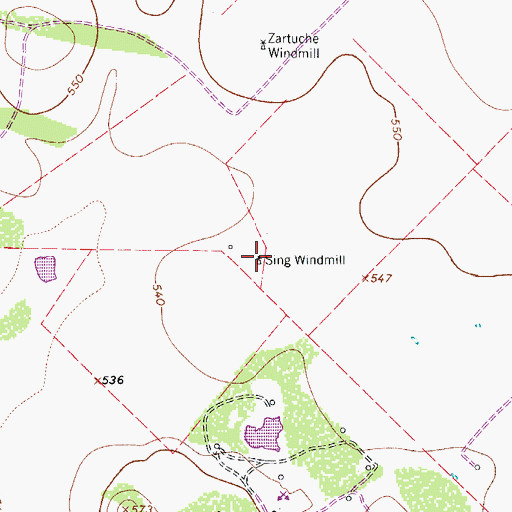 Topographic Map of Sing Windmill, TX