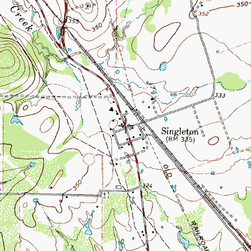 Topographic Map of Singleton, TX