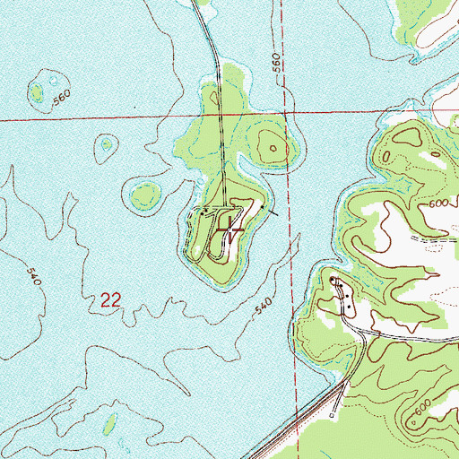 Topographic Map of Aubrey Isle, AL