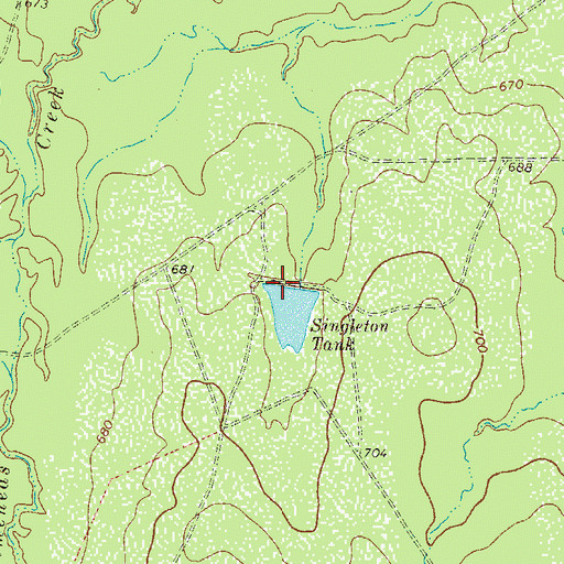 Topographic Map of Singleton Tank, TX
