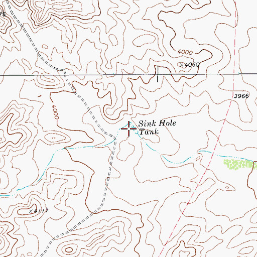 Topographic Map of Sink Hole Tank, TX