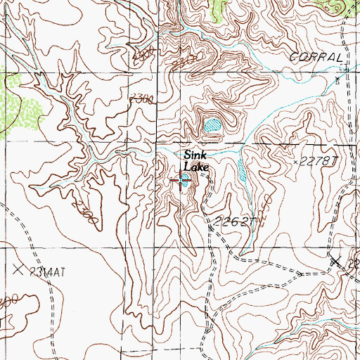 Topographic Map of Sink Lake, TX