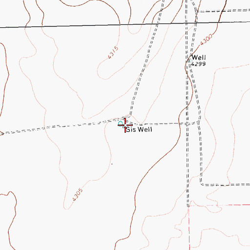 Topographic Map of Sis Well, TX