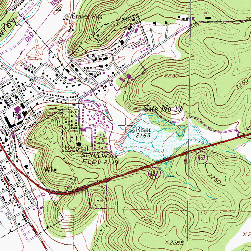 Topographic Map of Site Number Thirteen, TX