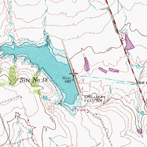 Topographic Map of Site Number Eighteen, TX