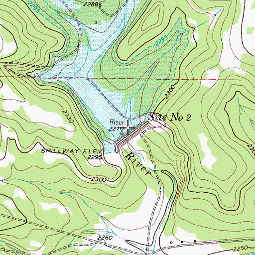 Topographic Map of Site Number Two, TX