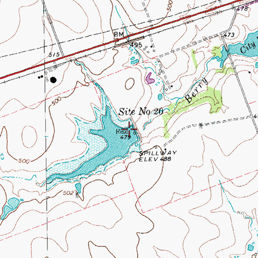 Topographic Map of Site Number Twenty, TX