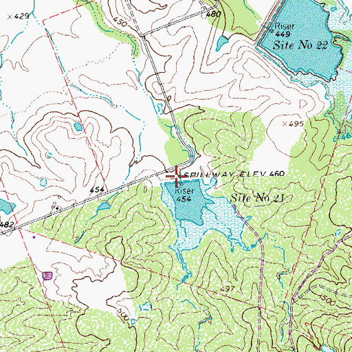 Topographic Map of Site Number Twentyone, TX
