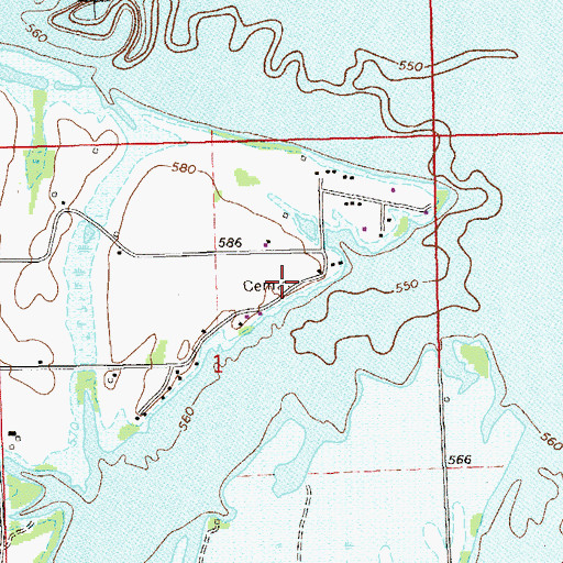 Topographic Map of Barnett Cemetery, AL