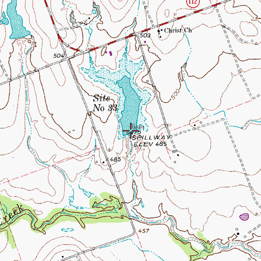 Topographic Map of Site Number Thirtythree, TX