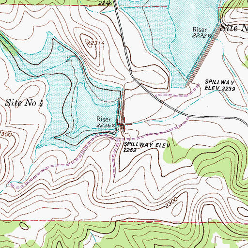 Topographic Map of Site Number Four, TX