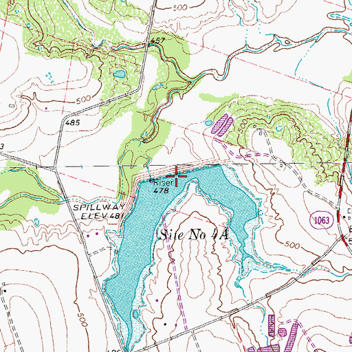 Topographic Map of Site Number Four A, TX