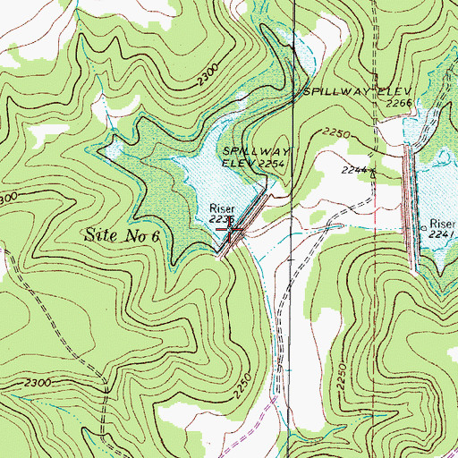 Topographic Map of Site Number Six, TX