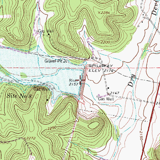 Topographic Map of Site Number Eight, TX