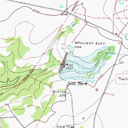 Topographic Map of Site Number Nine, TX