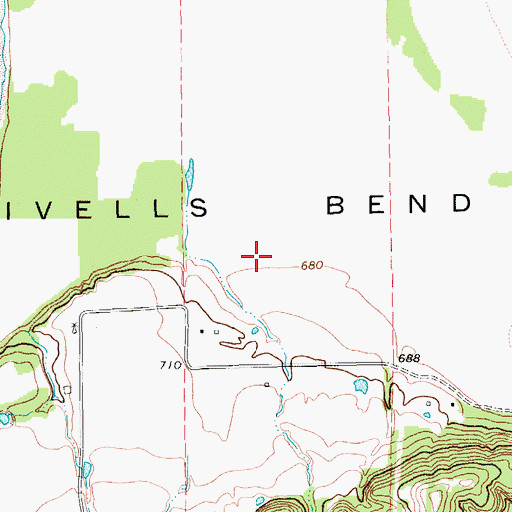 Topographic Map of Sivells Bend, TX