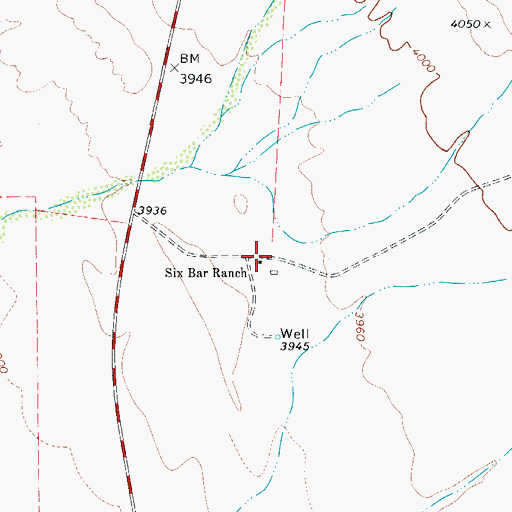 Topographic Map of Six Bar Ranch, TX