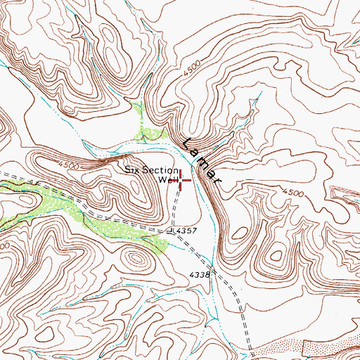 Topographic Map of Six Section Well, TX