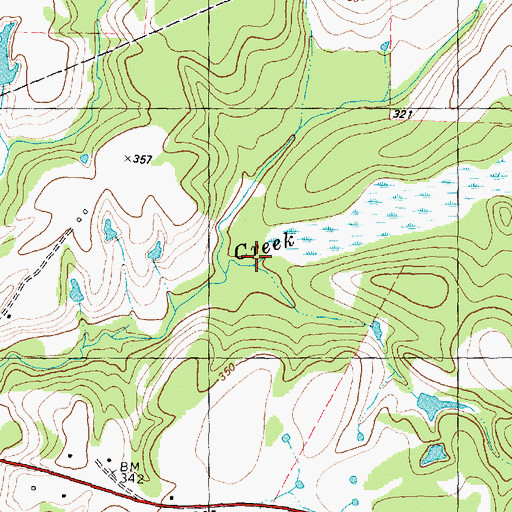 Topographic Map of Sixmile Branch, TX