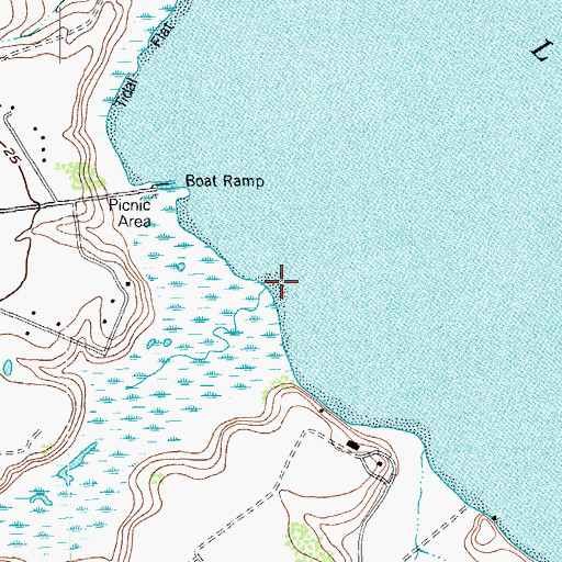 Topographic Map of Sixmile Creek, TX