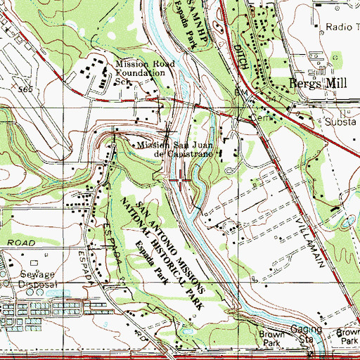 Topographic Map of Sixmile Creek, TX