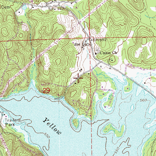 Topographic Map of Bay View Estates, AL