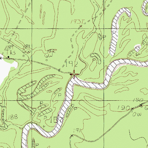 Topographic Map of Sixmile Creek, TX