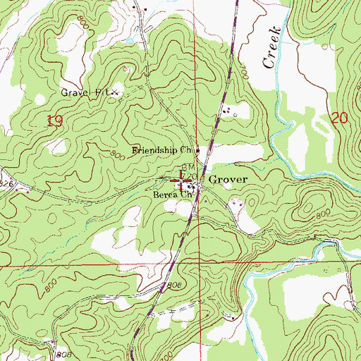 Topographic Map of Berea Cemetery, AL