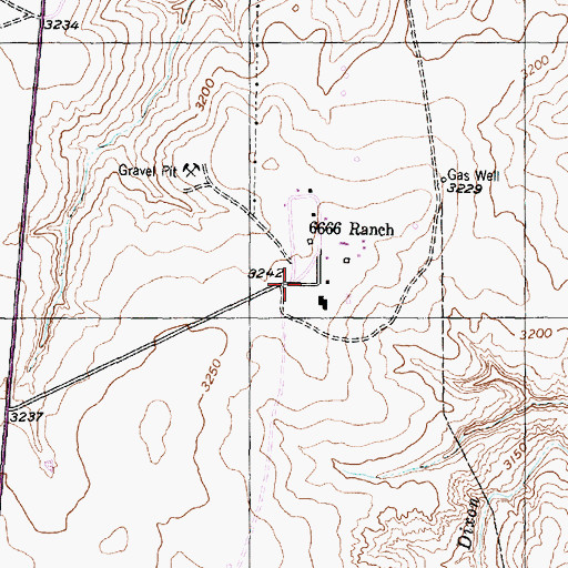 Topographic Map of Sixtysix Sixtysix Ranch, TX