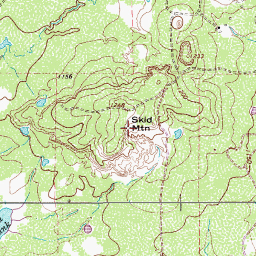 Topographic Map of Skid Mountain, TX