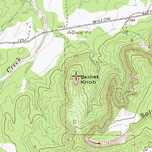Topographic Map of Skillet Knob, TX