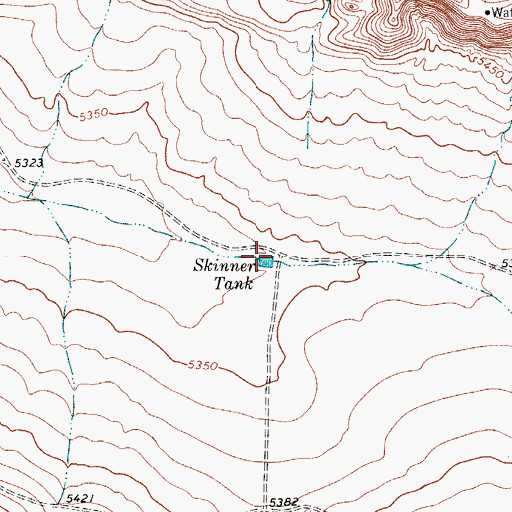 Topographic Map of Skinner Tank, TX