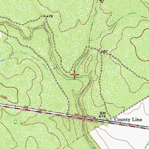 Topographic Map of Skull Creek, TX