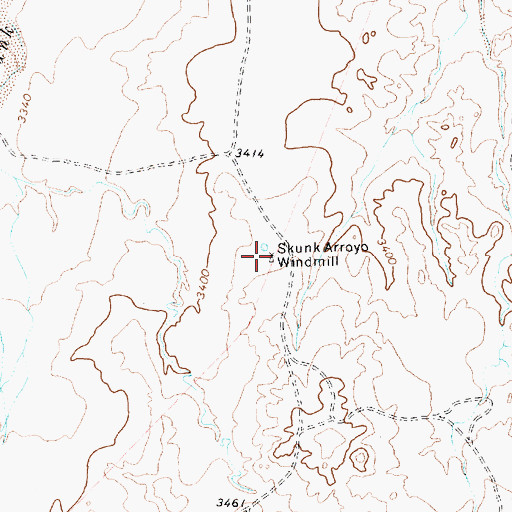 Topographic Map of Skunk Arroyo Windmill, TX