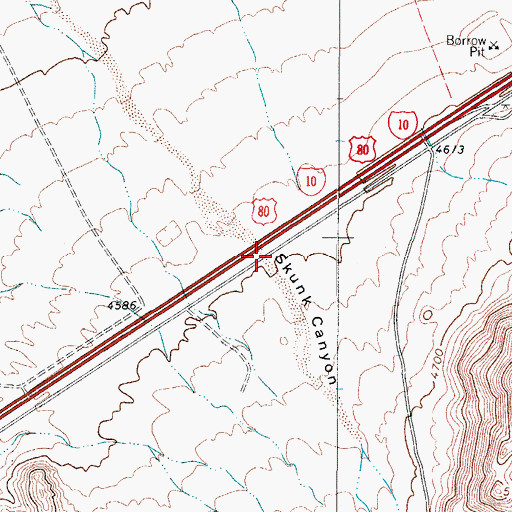 Topographic Map of Skunk Canyon, TX