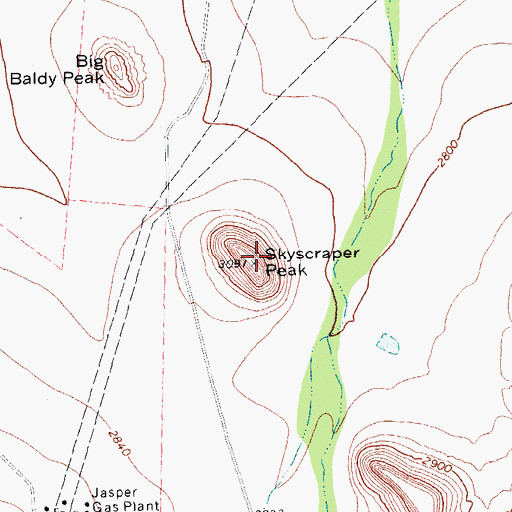 Topographic Map of Skyscraper Peak, TX