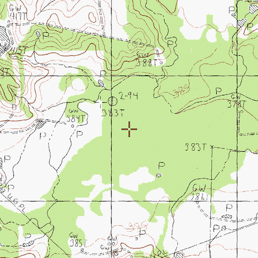 Topographic Map of Slater Creek, TX